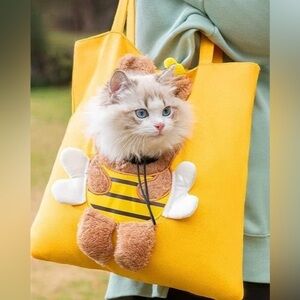 Yellow Pet Canvas Shoulder Carry Bag